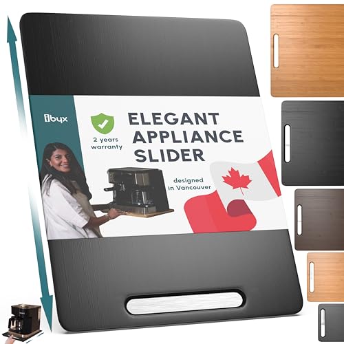 Ibyx Sliding Tray for Coffee Maker & Kitchen Appliances – 6 Sizes Available – Black