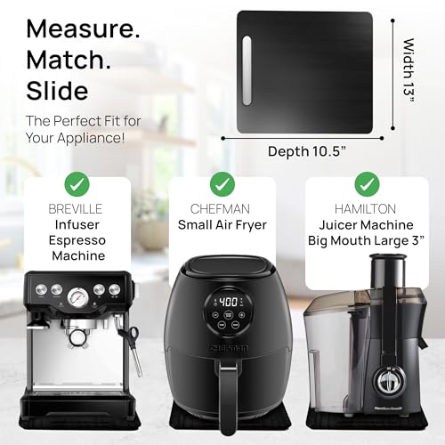 Ibyx Sliding Tray for Coffee Maker & Kitchen Appliances – 6 Sizes Available – Black
