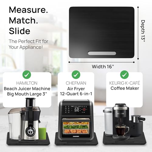 Ibyx Sliding Tray for Coffee Maker & Kitchen Appliances – 6 Sizes Available – Black