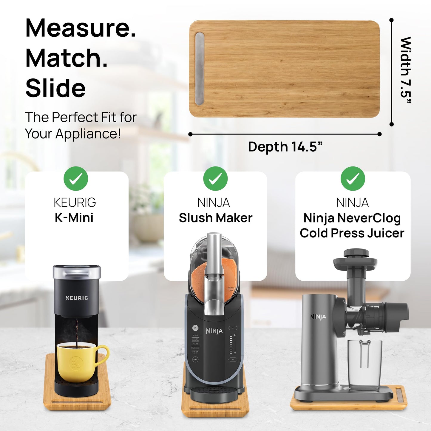 Ibyx Sliding Tray for Coffee Maker & Kitchen Appliances – Multiple Sizes Available