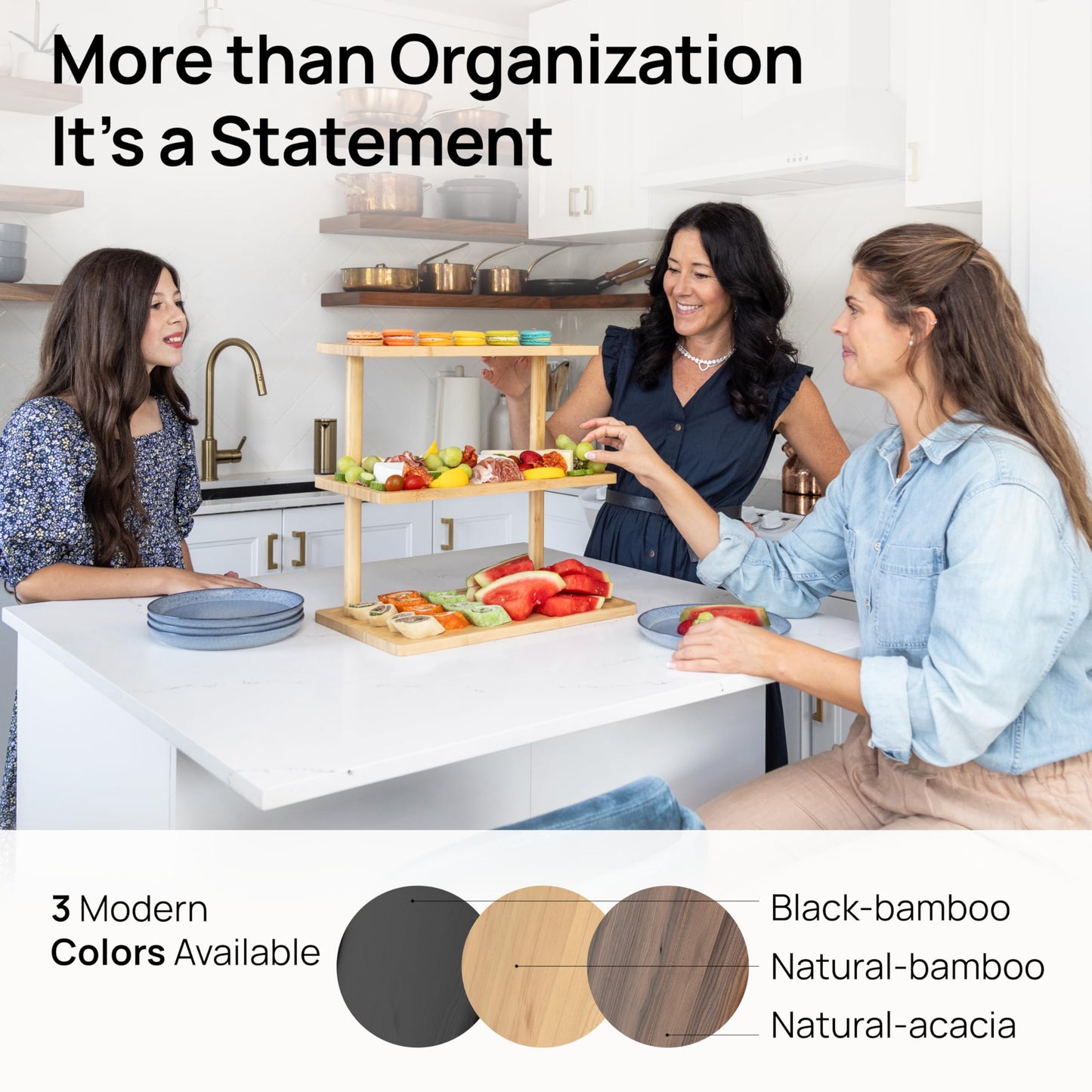 Ibyx Multi-Purpose 3-Tier Stand β Wooden Display for Serving, Organizing & More