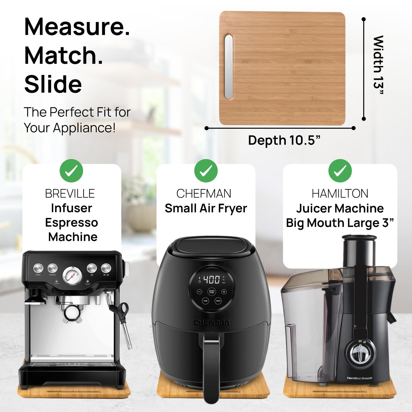 Ibyx Sliding Tray for Coffee Maker & Kitchen Appliances – Multiple Sizes Available