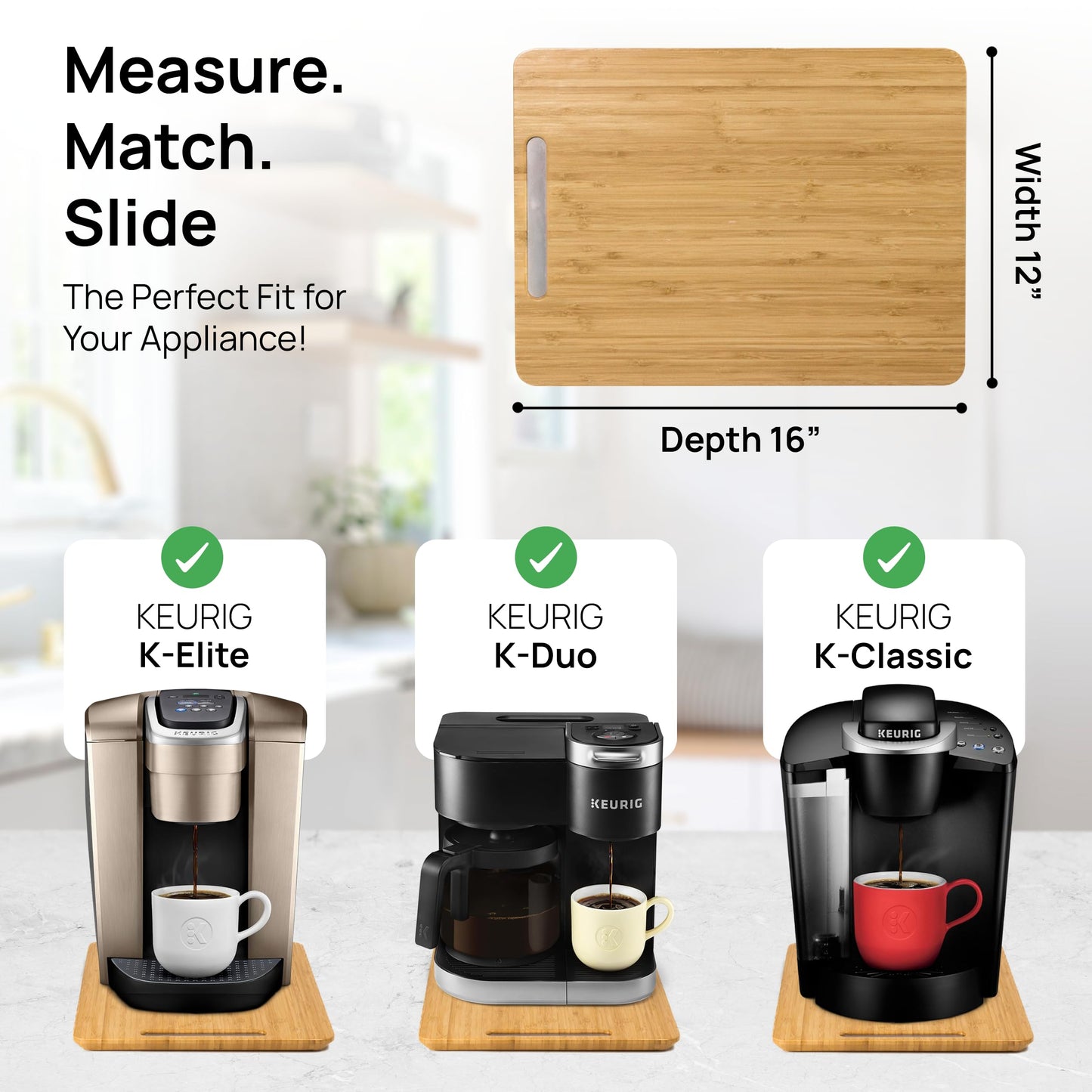 Ibyx Sliding Tray for Coffee Maker & Kitchen Appliances – Multiple Sizes Available