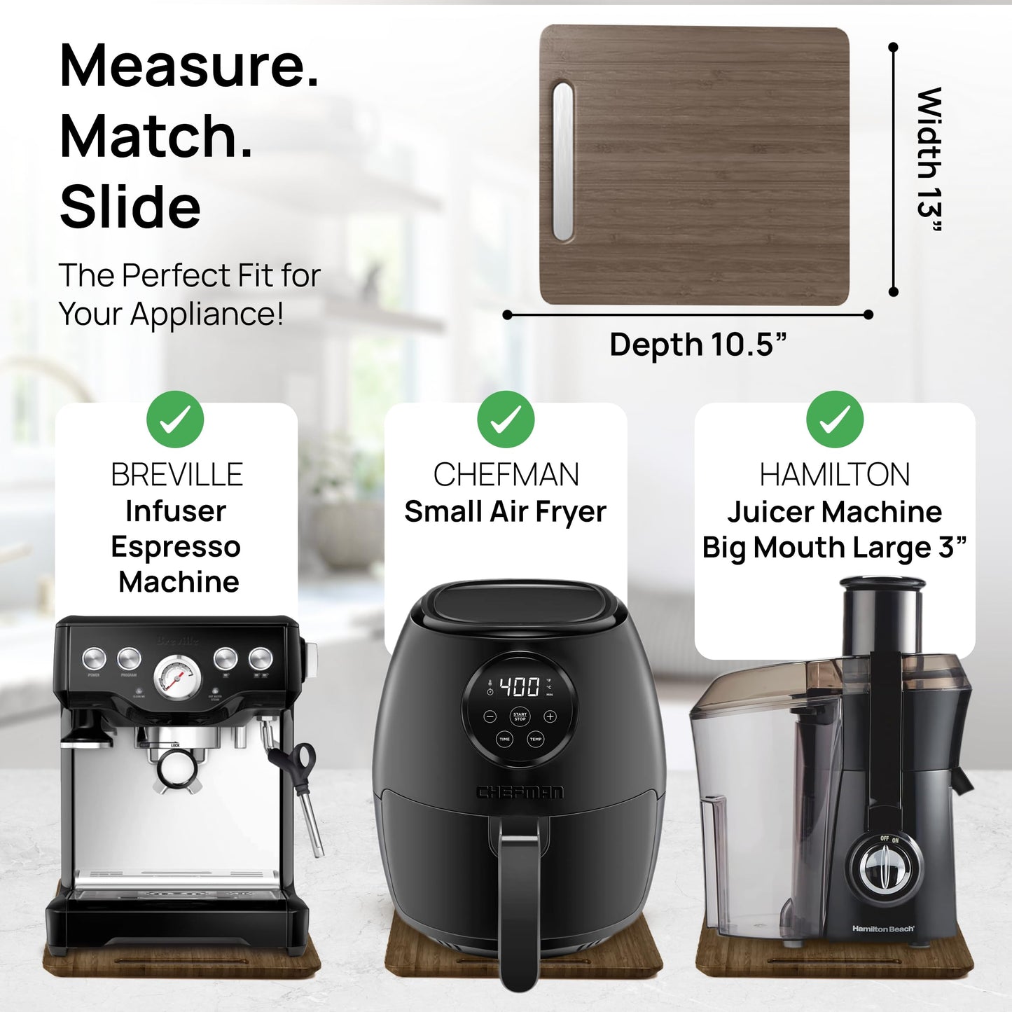 Ibyx Sliding Tray for Coffee Maker & Kitchen Appliances – Multiple Sizes Available