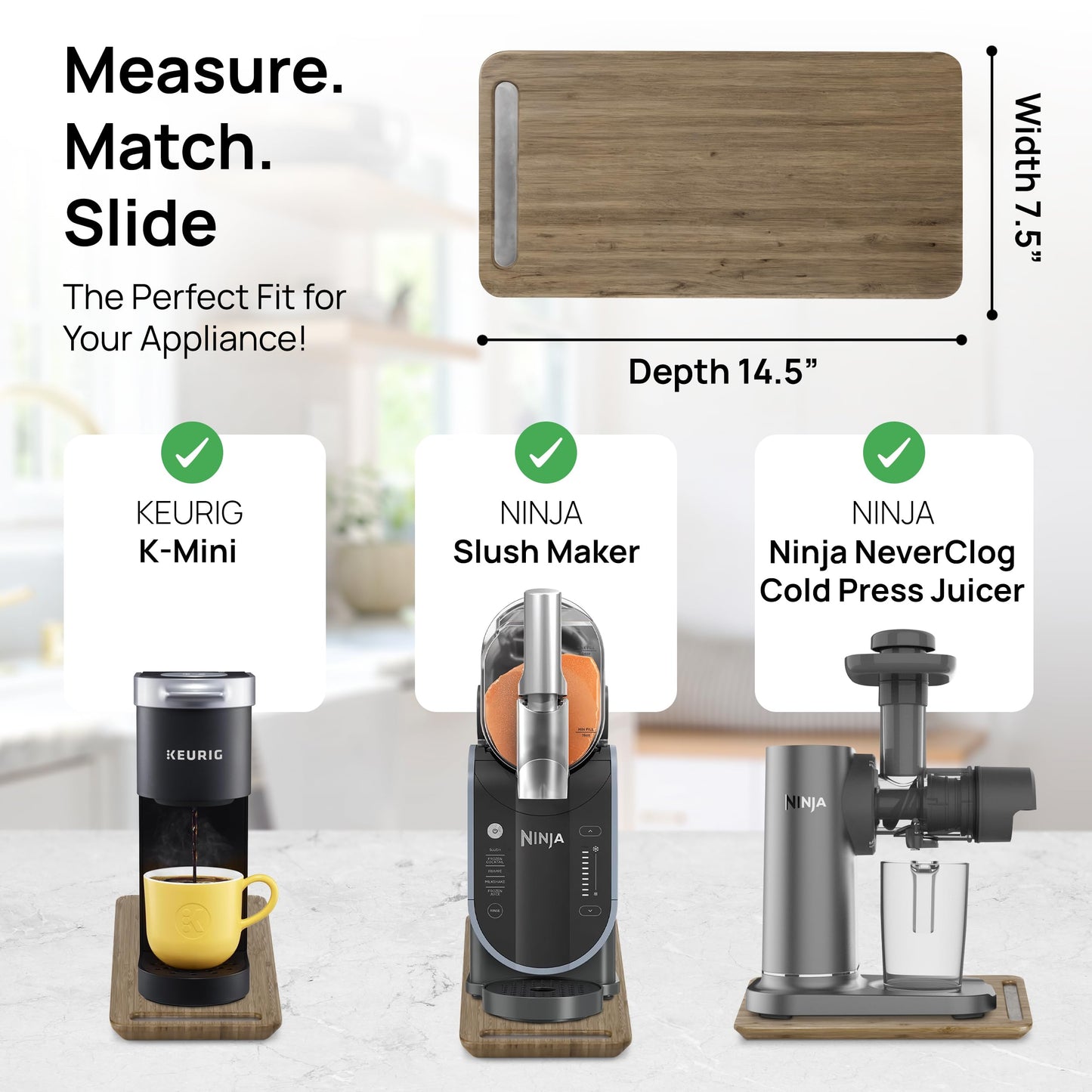 Ibyx Sliding Tray for Coffee Maker & Kitchen Appliances – Multiple Sizes Available