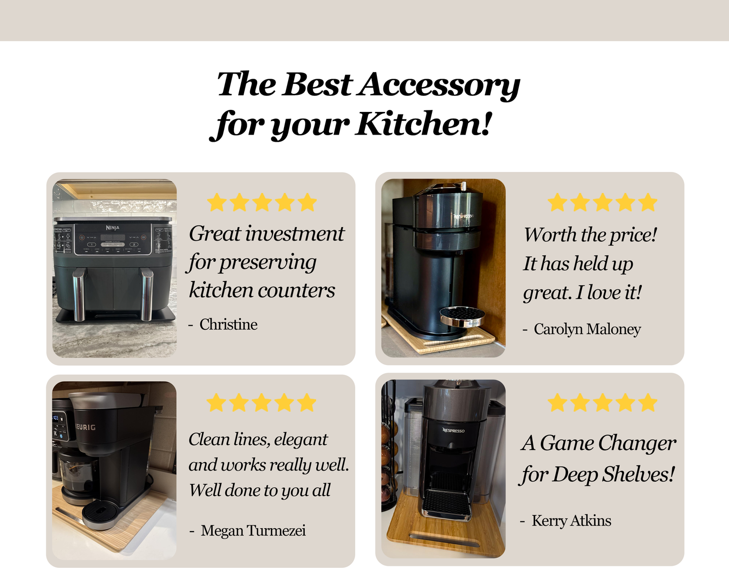 Ibyx Sliding Tray for Coffee Maker & Kitchen Appliances – Multiple Sizes Available