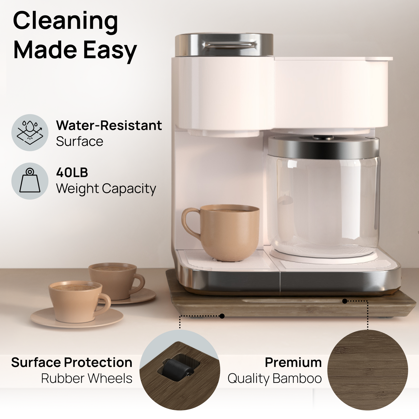 Ibyx Sliding Tray for Coffee Maker & Kitchen Appliances – Multiple Sizes Available