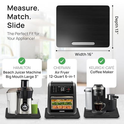 Ibyx Sliding Tray for Coffee Maker & Kitchen Appliances – 6 Sizes Available – Black