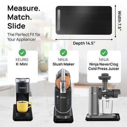 Ibyx Sliding Tray for Coffee Maker & Kitchen Appliances – 6 Sizes Available – Black