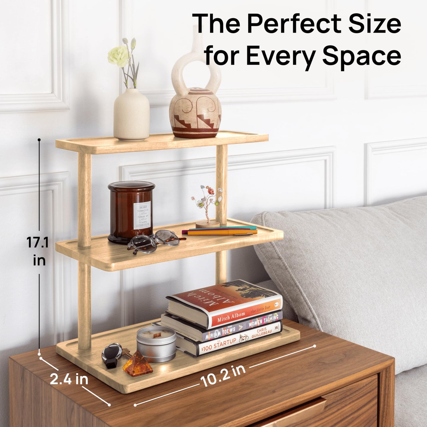 Ibyx Multi-Purpose 3-Tier Stand – Wooden Display for Serving, Organizing & More