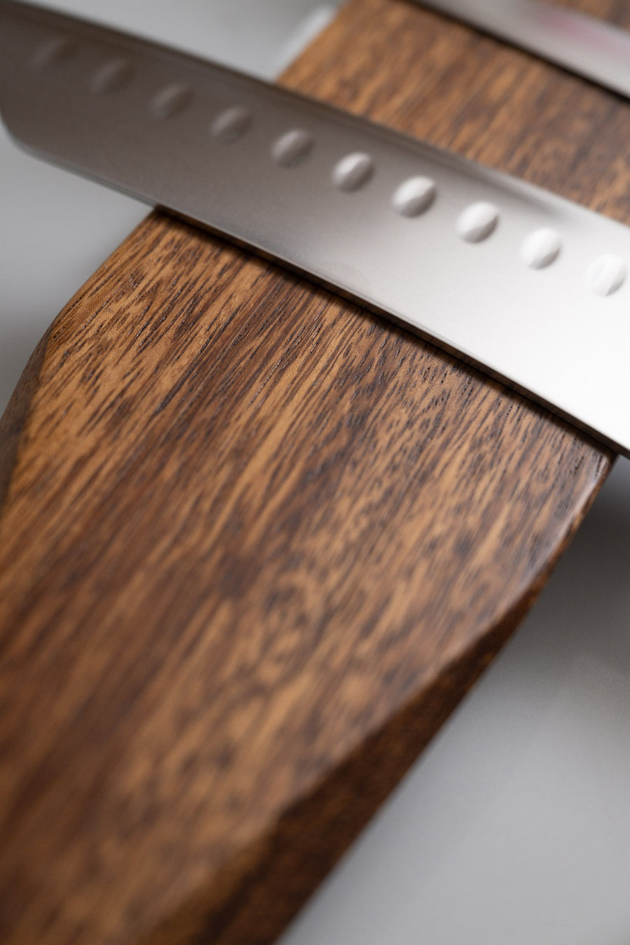 End-grain acacia, after sanding — Vancouver workshop