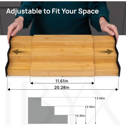 Expandable Bamboo Spice Rack – 3-Tier Organizer