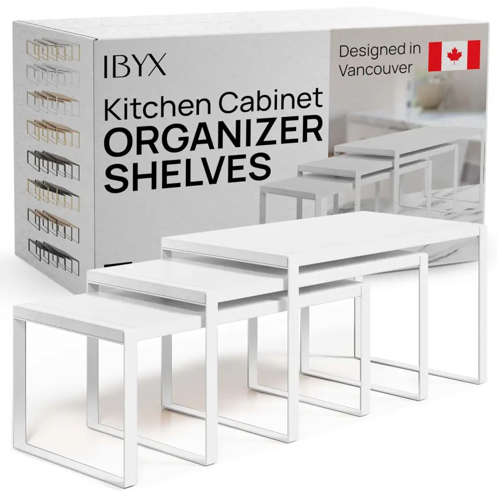 Stackable Kitchen Cabinet Organizer Shelves – Set of 3 - Clear
